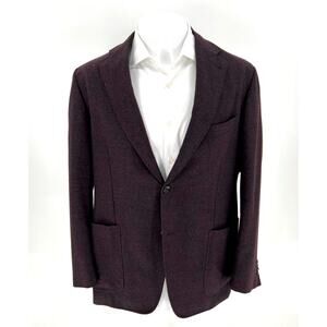 Canali Deep Burgundy Wool Flannel KEI Jacket - Size 56IT (46US)